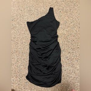 Black one shoulder dress